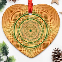 Mandalas Flower Mandalas Flowers Heart Ornament (two Sides) by Wegoenart