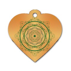 Mandalas Flower Mandalas Flowers Dog Tag Heart (one Side) by Wegoenart