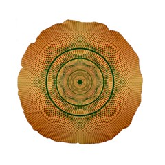 Mandalas Flower Mandalas Flowers Standard 15  Premium Flano Round Cushions by Wegoenart