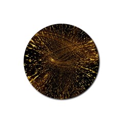 Quantum Physics Wave Particles Rubber Round Coaster (4 Pack)  by Wegoenart