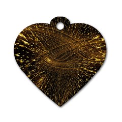 Quantum Physics Wave Particles Dog Tag Heart (one Side) by Wegoenart