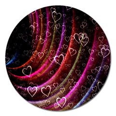 Bokeh Heart Love Romance Magnet 5  (round) by Wegoenart