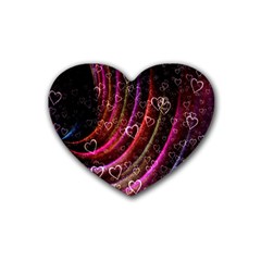 Bokeh Heart Love Romance Rubber Coaster (heart)  by Wegoenart