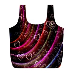 Bokeh Heart Love Romance Full Print Recycle Bag (l) by Wegoenart