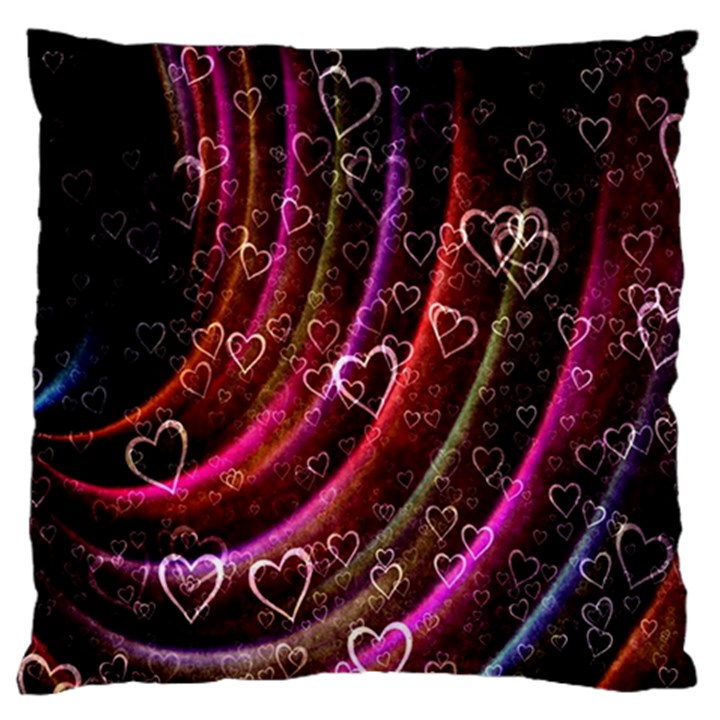 Bokeh Heart Love Romance Large Flano Cushion Case (One Side)