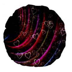 Bokeh Heart Love Romance Large 18  Premium Flano Round Cushions by Wegoenart