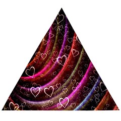 Bokeh Heart Love Romance Wooden Puzzle Triangle