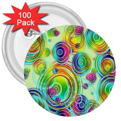 Wallpaper Pattern Colorful Color 3  Buttons (100 Pack)  by Wegoenart