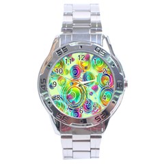 Wallpaper Pattern Colorful Color Stainless Steel Analogue Watch by Wegoenart