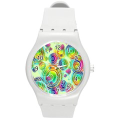 Wallpaper Pattern Colorful Color Round Plastic Sport Watch (m) by Wegoenart