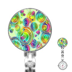 Wallpaper Pattern Colorful Color Stainless Steel Nurses Watch by Wegoenart