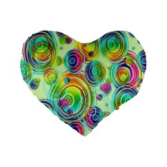 Wallpaper Pattern Colorful Color Standard 16  Premium Flano Heart Shape Cushions by Wegoenart