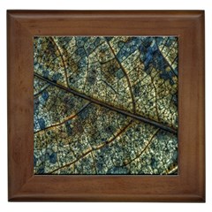 Leaf Leaves Fall Foliage Structure Framed Tile by Wegoenart