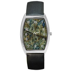 Leaf Leaves Fall Foliage Structure Barrel Style Metal Watch by Wegoenart