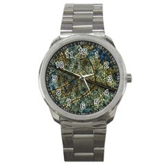 Leaf Leaves Fall Foliage Structure Sport Metal Watch by Wegoenart