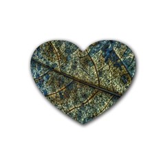 Leaf Leaves Fall Foliage Structure Heart Coaster (4 Pack)  by Wegoenart