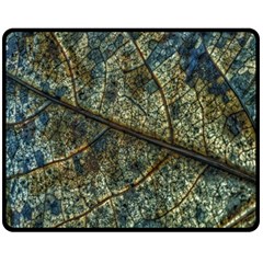 Leaf Leaves Fall Foliage Structure Fleece Blanket (medium)  by Wegoenart