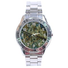 Leaf Leaves Fall Foliage Structure Stainless Steel Analogue Watch by Wegoenart