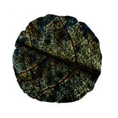 Leaf Leaves Fall Foliage Structure Standard 15  Premium Round Cushions by Wegoenart