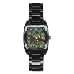 Leaf Leaves Fall Foliage Structure Stainless Steel Barrel Watch by Wegoenart