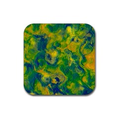 Abstract Texture Background Color Rubber Coaster (square)  by Wegoenart