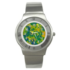 Abstract Texture Background Color Stainless Steel Watch by Wegoenart