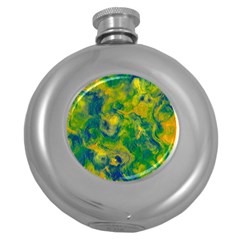 Abstract Texture Background Color Round Hip Flask (5 Oz) by Wegoenart