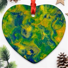 Abstract Texture Background Color Heart Ornament (two Sides) by Wegoenart