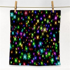 Star Colorful Christmas Abstract Face Towel by Wegoenart