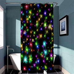 Star Colorful Christmas Abstract Shower Curtain 36  X 72  (stall)  by Wegoenart