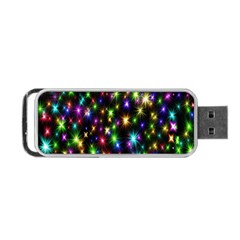 Star Colorful Christmas Abstract Portable Usb Flash (one Side) by Wegoenart