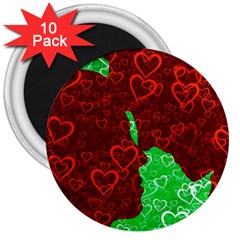 Love Lovers Romance Background 3  Magnets (10 pack) 