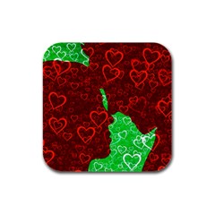 Love Lovers Romance Background Rubber Square Coaster (4 pack) 