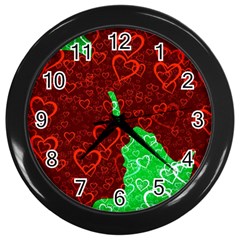 Love Lovers Romance Background Wall Clock (Black)