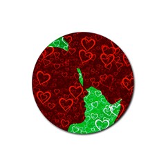 Love Lovers Romance Background Rubber Coaster (Round) 