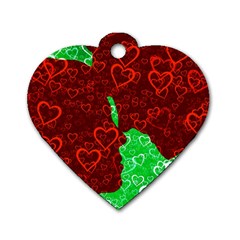 Love Lovers Romance Background Dog Tag Heart (Two Sides)