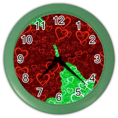 Love Lovers Romance Background Color Wall Clock