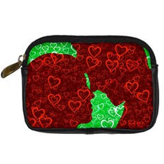 Love Lovers Romance Background Digital Camera Leather Case