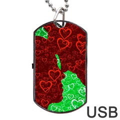 Love Lovers Romance Background Dog Tag USB Flash (Two Sides)