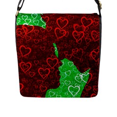 Love Lovers Romance Background Flap Closure Messenger Bag (L)