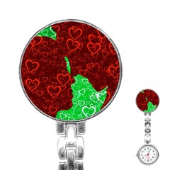 Love Lovers Romance Background Stainless Steel Nurses Watch