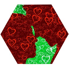 Love Lovers Romance Background Wooden Puzzle Hexagon