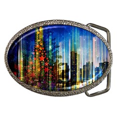 Skyline Frankfurt Christmas Star Belt Buckles by Wegoenart