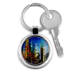 Skyline Frankfurt Christmas Star Key Chain (round) by Wegoenart