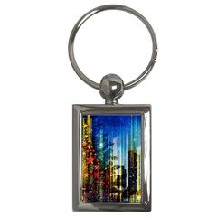 Skyline Frankfurt Christmas Star Key Chain (rectangle) by Wegoenart