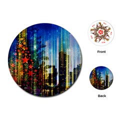 Skyline Frankfurt Christmas Star Playing Cards Single Design (round) by Wegoenart