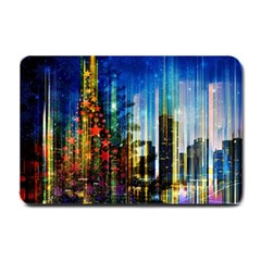 Skyline Frankfurt Christmas Star Small Doormat  by Wegoenart