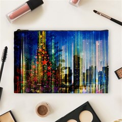 Skyline Frankfurt Christmas Star Cosmetic Bag (large) by Wegoenart