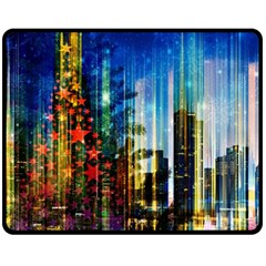 Skyline Frankfurt Christmas Star Fleece Blanket (medium)  by Wegoenart