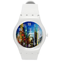 Skyline Frankfurt Christmas Star Round Plastic Sport Watch (m)